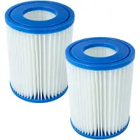 VHBW 2x Filterkartusche kompatibel mit Bestway Flowclear 2.006 l/h, 3.028 l/h Swimmingpool, Filterpumpe - Wasserfilter Blau Weiß