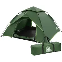 ECD-Germany Pop Up Zelt wasserdicht für 4 Personen Camping Zelt Outdoor Wurfzelt winddicht Kuppelzelt leichtes Familienzelt für Strand Festival Grün