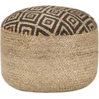 Décoshop26 - Pouf-Fußhocker aus handgeflochtenem Juteseil 45 x 30 cm schwarze Jute DEC030009 DEC030009