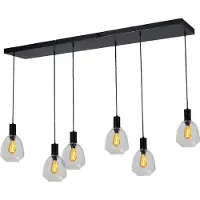 Masterlight Pendelleuchte Porto 6-flammig Glas Transparent 130x24cm
