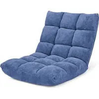 Goplus Bodenstuhl, Floor Chair Farbewahl, Meditationsstuhl Faltbar, Bodensofa mit Einstellbarer Rückenlehne,18 Faule Sofa (Blau)