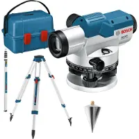 Bosch Optisches Nivelliergerät GOL 26 G Professional, mit Baustativ (blau, Koffer, Maßeinheit 400 Gon)