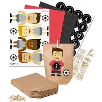 Itenga Basteladventskalender Fußball Trikot rot Hose schwarz Sticker schwarz