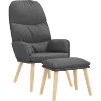 vidaXL Relaxsessel mit Hocker Hellgrau Stoff