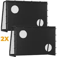 OEM 2-teiliges Gartenfußballtor 240 x 160 x 86 cm mit galvanisiertem Stahlrahmen und PE-Netz