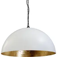 Masterlight Pendelleuchte Larino 1-flammig Stahl Weiß-Blattgold Ø60cm