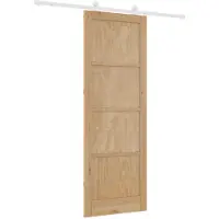 vidaXL Schiebetür Natürlich und Weiß 83 x 232 cm Massives Kiefernholz