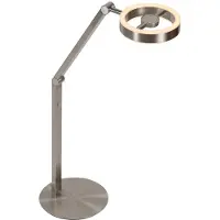 Steinhauer LED Tischlampe Ringlux, dimmbar, alu / grau / zink, für Wohn- / Esszimmer, Metall, Modern, LED Tischlampe