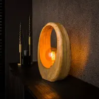Lyora Mango-Holztischlampe Arch 1x E27 - 43cm