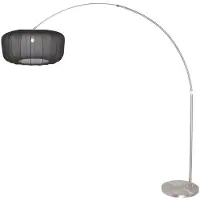 Steinhauer Bogenlampe Sparkled Light, alu / grau / zink, für Wohn- / Esszimmer, Metall, Modern, Stehlampe