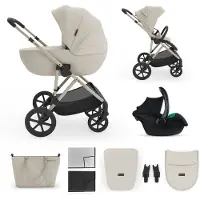Kinderkraft Prime 3 3-in-1 Kombikinderwagen, Sand Dune, Kinderwagen, 2 in 1