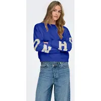 ONLY Sweatshirt "ONLSWEAT L/S BACK/SLEEVE PRINT SWT NOOS", Baumwollmischung, loose fit