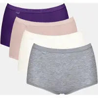 Sloggi Maxislip "Basic+ Maxi" 4er Pack, perfekter Sitz, besonders weiche Nähte, Cotton-Mix, Multipack