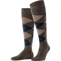 Burlington Kniestrümpfe "Manchester", Herren, Gr. 40-46, braun (chocolate), Baumwollmischung, Argyle-Muster, Socken Kniestrümpfe, Einheitsgröße 40-46, Argyle-Muster, -Clip