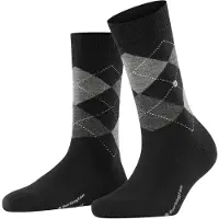 Burlington Socken "Marylebone", Damen, Gr. 36-41, schwarz-weiß (3000, schwarz), Baumwollmischung, Argyle-Muster, Socken Socken, Einheitsgröße 36-41, wärmende Wollmischung, Argyle-Muster