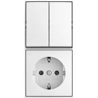 Busch Jaeger BJ Kombination 2601/5/20 EAPBJ-524 Wippschalter Serienschaltung SCHUKO
