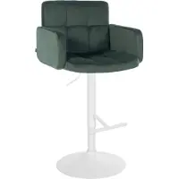 DELUKE Barhocker SUTUN - Samt Dunkelgrün 60x56x93 cm Weiß | Barstuhl Mit Lehne Drehbar Tresenhocker Tresenstuhl Kneipenhocker Kneipenstuhl