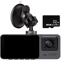Zandona Dashcam Vorne und Innen, WLAN 1080P mit 32G-Speicherkarte, 2-Zoll-Bildschirm, 170-Weitwinkel-Nachtsicht, WDR, 24-Stunden-Parkmodus