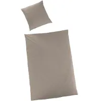 H.G. Hahn-Haustextilien Luxus-Satin Bettwäsche uni Farbe taupe Größe 135x200 cm