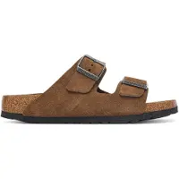 Birkenstock für Damen. 1032717 Sandalen aus Leder Arizona (Schmale Passform) braun (40), Wohnung, Wildleder, Keine, Lässig