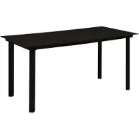 vidaXL Möbel Garten-Esstisch Schwarz 150x80x74 cm Stahl und Glas - Gartentische &14207