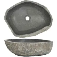 vidaXL Waschbecken Flussstein Oval (45-53)x(34-41) cm