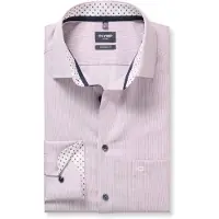 Olymp Businesshemd "Luxor, modern fit, New Kent", Herren, Gr. 44, Normaler Arm, mauve, 100% Baumwolle, Hemden Businesshemd