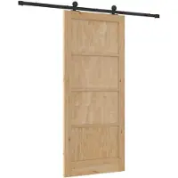 vidaXL Schiebetür Natürlich und Schwarz 86 x 198,5 cm