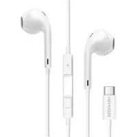 Avizar Mayaxess, USB-C Kabelkopfhörer mit Mikrofon für Galaxy S25 Plus, Weiß