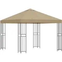 vidaXL Pavillon 3 x 3 m Beige Polyester und Stahl 190 gsm