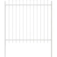 vidaXL Gartenzaun WOERDEN 1,7 x 1,5 m Pulverbeschichteter Stahl Weiß