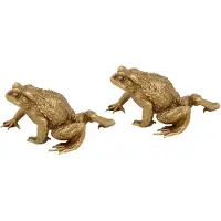 Typecat 2Pcs Feng Shui Copper Pocket Money Frog Fortune Brass Toad Figurin Chi