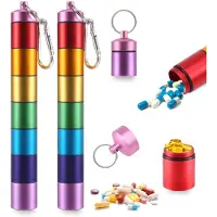 Tlily Pille Organisator-WöChentlich Pille Kasten Metal Pille Kasten 7 Tage Wasserdicht Reisen Pille Kasten - Stapelbar Pille BehäLter 2 Packungen