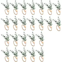 Typecat Weihnachtliche Serviettenringe mit Blumenmuster, 24er-Set, rustikale Eukalyptus-Ringhalter