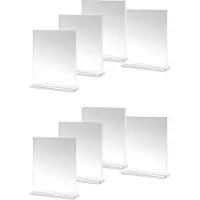 Typecat Acryl-Bilderrahmen 4x6 Zoll, 8er-Pack Kunststoff-Bilderrahmenhalter zum Stehen, Doppelseitiges Bilderdisplay für Den Schreibtisch