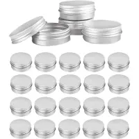 Tlily 48 StüCk 1 Unze Dosen Silber Aluminium Dosen Dosen Schraube Verschluss Runde Aluminiumdosen Dosen mit Schraube Deckel Schraube Deckel BehäLter