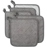 Typecat 100 % Baumwolle Kitchen Everyday Basic Terry Topflappen Hitzebeständiger Untersetzer Topflappen zum Kochen und Backen 5er-Set A