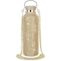 Typecat Diamond Stainless Steel Water Bottle Portable Glitter Rhinestone Cross