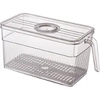 Tlily KüHlschrank Aufbewahrungsbox, Zeitmessung, Aufbewahrungsbox für Frische Lebensmittel, mit Griff, Transparentes Material, Fotofarbe