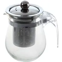Typecat 350mL Heat-resistant Clear Glass Teapot Stainless Steel Infuser Flower