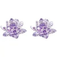 Typecat 2X F Kristall-Lotusblumen-Figur, Valentinstag-Hochzeitsdekoration, Glaskunst-Sammlung, Briefbeschwerer, Tischdekoration, Souvenir, Geschenk