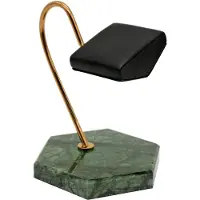 Typecat Watch Display Stand Green Natural Marble Base Gold Metal Support Rod P