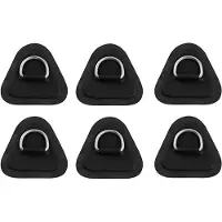 Tlily 6 Stück D-Ring-Patch für Schlauchboot, Kajak, Schlauchboot, , D-Ring-PVC-Patch, Stand--Paddleboard, Kanu, Rafting, Schwarz