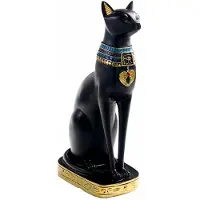 Typecat Harz äGyptische Katze Bastet Figur Anime äGyptische GöTtin Statue Skulptur Zuhause Bar BüRo Desktop Dekoration (Groß)