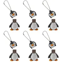 Tlily 6X 32GB Neuheit Netter Baby Pinguin USB 2.0 USB-Speicher-Stick Daten USB-Memory-Stick Geraet - Schwarz und Weiss