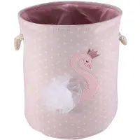 Tlily Schmutziger WäSchekorb Rosa Schwan Organisator Basket Tunnelzug AblageköRbe für Spielzeug BüCher D35XH40Cm Schwan Muster