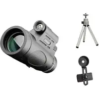 Tlily 12x50 Monokulares BAK4-Prisma Tragbares HD-Monokular-Teleskop Beleuchtetes Teleskop Zur Vogelbeobachtung Wandermonokular, Set
