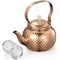Typecat Edelstahl Teekanne mit Teesieb 1,2 L, Wasserkocher Herausnehmbarer Filter-für