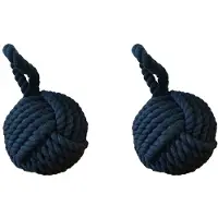 Torribaly 2Stück 6-Zoll-Durchmesser. Affenfaust-Seilknoten-Türstopper, Nautischer Knoten-Türstopper, Dekor, Tischdecke, Gewicht, Beschwerter Fensterkeil C