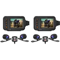 Typecat 2X Motorrad Kamera Dash Cam, 2Zoll IPS Bildschirm 1080P + 720P Dual AHD Fahrrad Dashcam G-Sensor Parken Modus Fahren Rekorder Schwarz